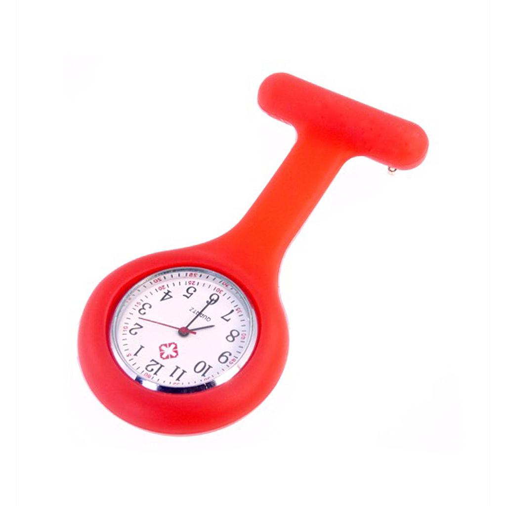 Clip Pin on Face FOB Watch for Doctors Nurses medical red