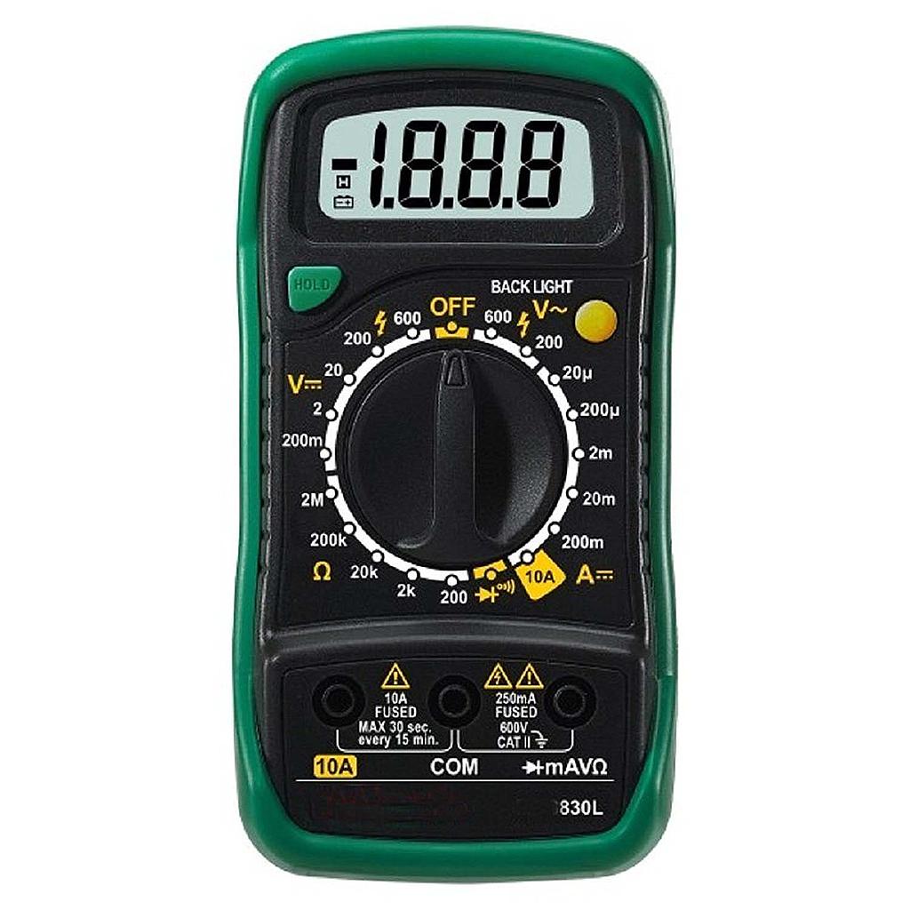 Digital Multimeter 830L 600 Volt Meter Ammeter Ohmmeter