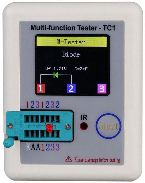 TC1 Transistor Tester Didoe Triode Capacitance Resistor NPN PNP Detector V3D1