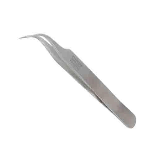 Curved tip steel tweezers