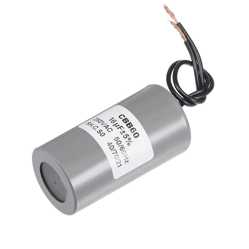 CBB60 Wired Capacitor Start Run Motor Generator Compressor 8uF 450V 50/60Hz