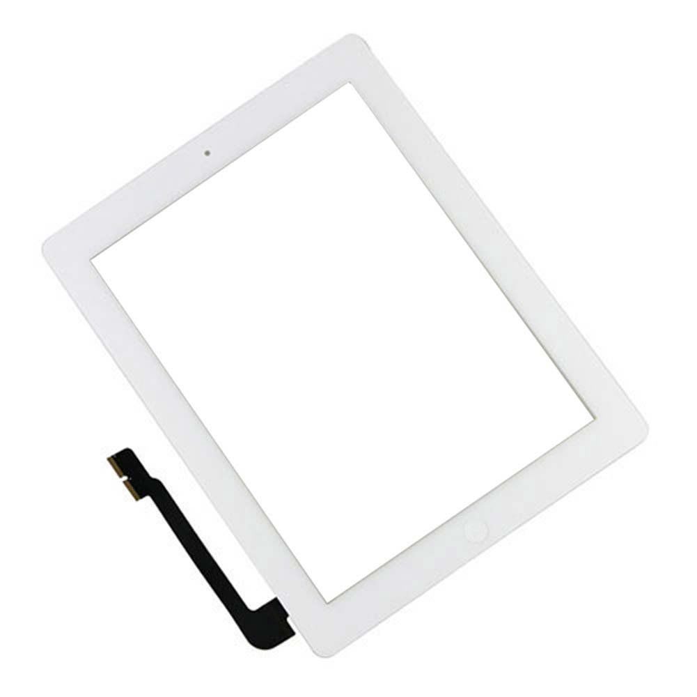 for iPad 3  4 Digitizer White adhesive  touch screen blank home