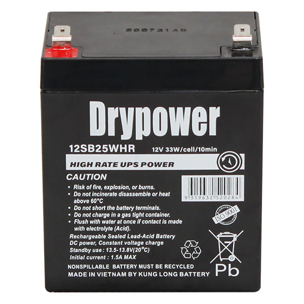Drypower 12V 35W/Cell 10min SLA High Rate Battery for Standby UPS 12SB35WHR-F1F2