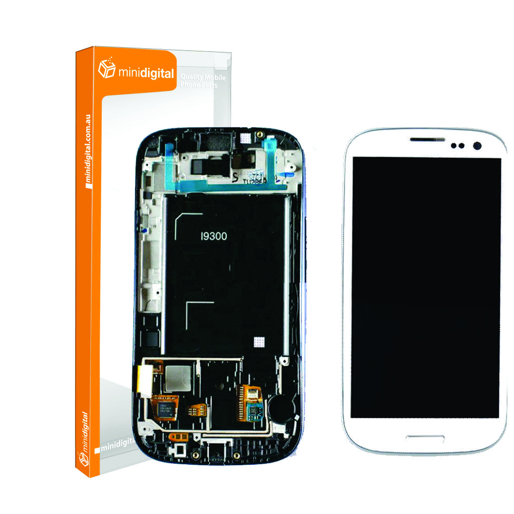 for Samsung galaxy s3 i9300 white lcd digitiser with frame